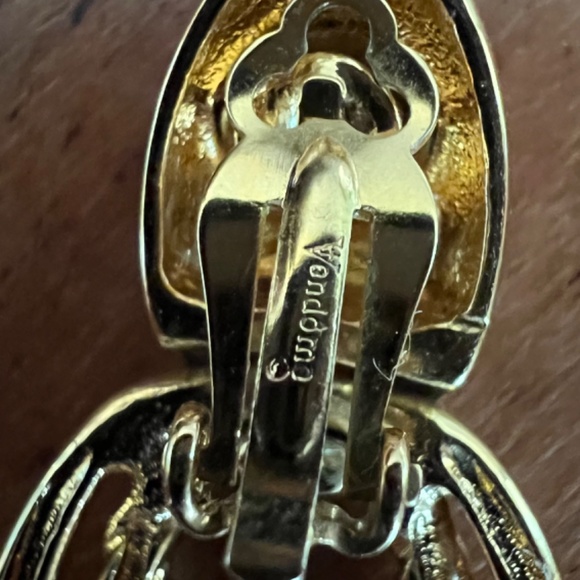 Vintage Golden Tone Vendome/Coro Door Knob Earrings - Picture 3 of 5